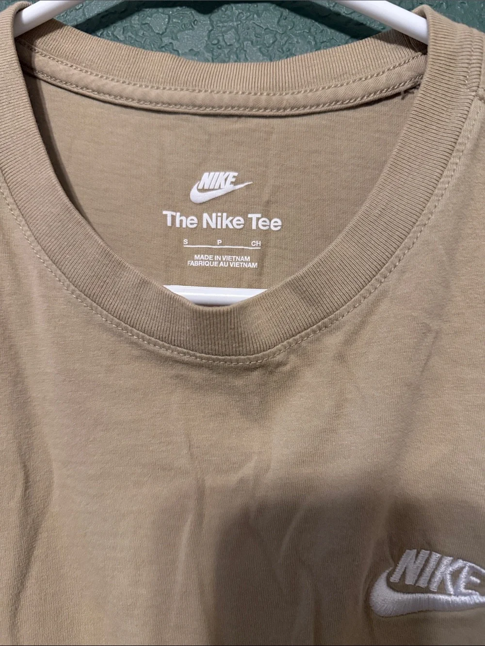 Nike Men's Short-Sleeve Cotton Tee in Olive Drab with White Logo